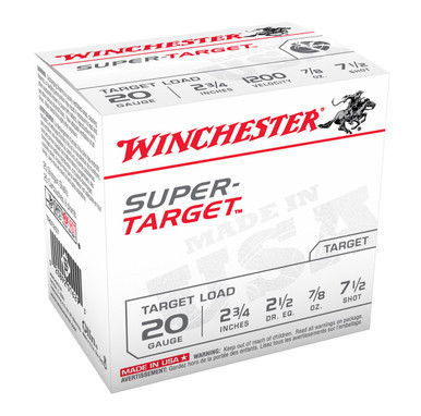 Winchester 20 Gauge Ammunition Target TRGT207 2-3/4" 7/8oz #7-1/2 shot 1200 FPS 25 Rounds