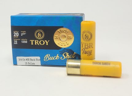 Troy 20 Gauge Ammunition TRY20GABUCK 2-3/4" #3 Buckshot 15 Pellet 1250fps 10 Rounds