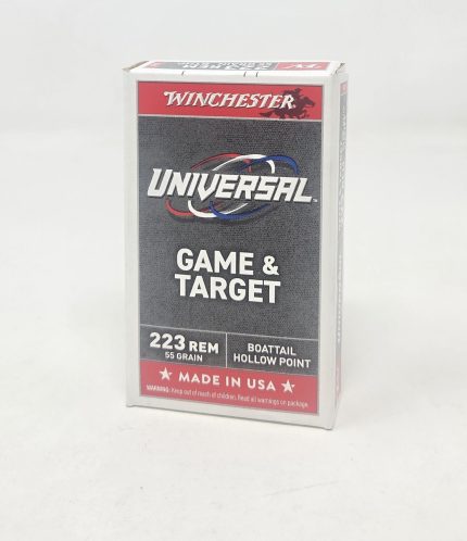 Winchester 223 Rem Ammunition Universal Game & Target U223HP55 55 Grain Boat Tail Hollow Point 20 Rounds