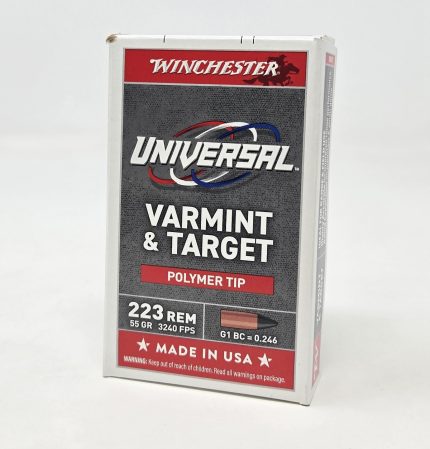Winchester 223 Rem Ammunition Varmint & Target U223PT55 55 Grain Polymer Tip 20 Rounds