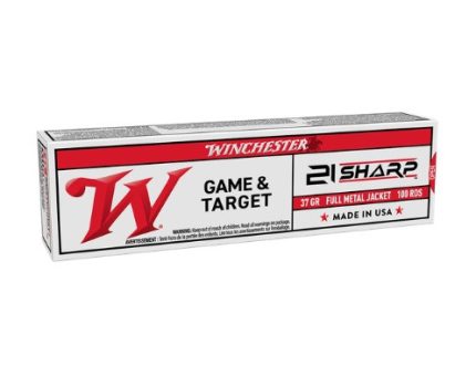 Winchester 21 Sharp Ammunition Game & Target USA21 37 Grain Full Metal Jacket 100 Rounds