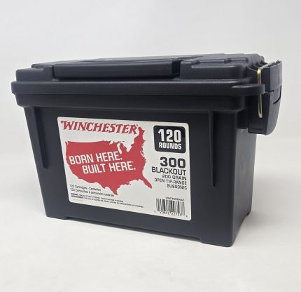 Winchester 300 AAC Blackout Ammunition USA300BXAC 200 Grain Subsonic Open Tip Range Ammo Can 120 Rounds