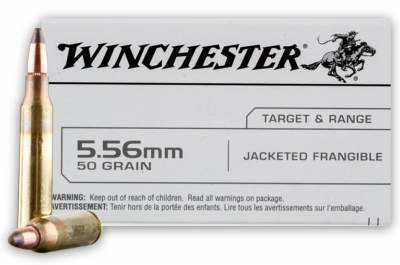Winchester 5.56x45mm NATO USA556JF 50 gr Jacketed Frangible CASE 1000 rounds