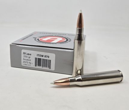 Underwood 338 Lapua Ammunition UW870 250 Grain Accubond Ballistic Tip 10 Rounds
