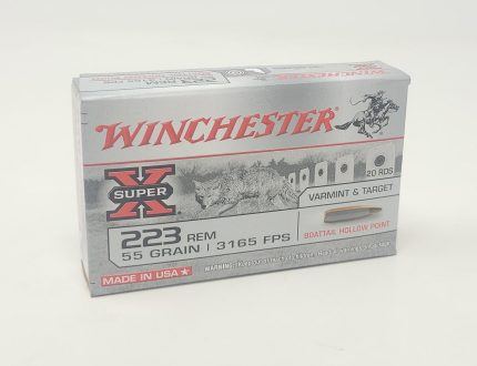 Winchester 223 Super-X Ammunition W223HP55CASE 55 Grain BTHP CASE 500 Rounds