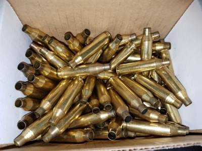 243 Win Once Fired Brass Casings Raw Not Washed 100 Pieces
