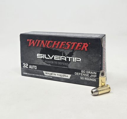 Winchester 32 Auto Ammunition Silvertip W32AST 60 Grain Defense Jacketed Hollow Point 50 Rounds