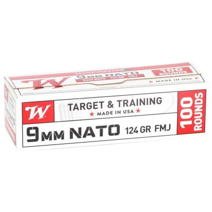 Winchester 9mm Ammunition Target & Training W9NATOVP 124 Grain Full Metal Jacket Value Pack 100 Rounds