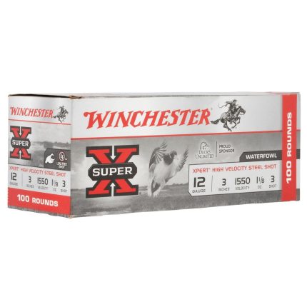 Winchester 12 Gauge Ammunition Waterfowl Xpert High Velocity Steel WEX1233VP 3" #3 Shot 1-1/8oz 1550fps 100 Rounds