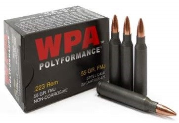 Wolf 223 Rem WPA Polyformance 55 gr HP Steel CASE 500 rounds