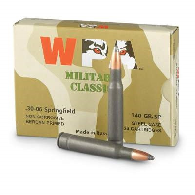 Wolf 30-06 Ammunition 140 Grain Soft Point Steel Case 500 rounds