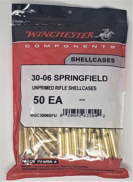 Winchester Unprimed 30-06 Springfield Rifle Shell Cases (Reloading Components) - 50 Pieces