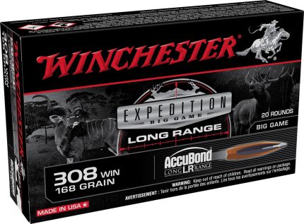 Winchester 308 Win Ammunition Expedition Big Game Long Range S308LR 168 Grain AccuBond Ballistic Tip 20 Rounds