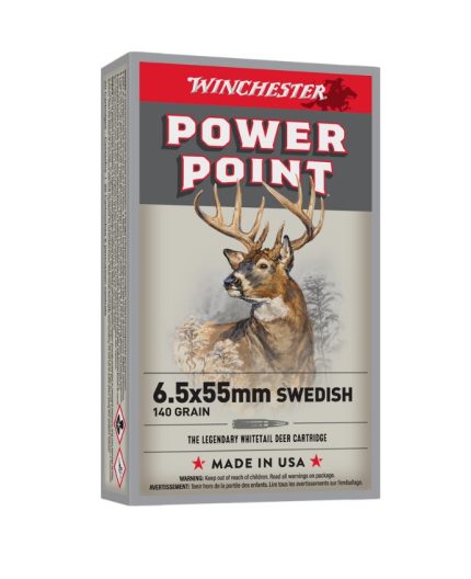 Winchester 6.5x55mm Swedish Ammunition X6555 140 Grain Power Point 20 Rounds