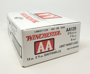 Winchester 12 Gauge Ammunition AA Light Target AA129BOX 2-3/4" #9 Shot 1-1/8oz 1145fps 25 Rounds