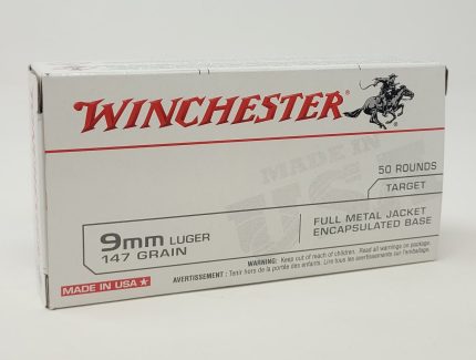 Winchester 9mm Ammunition Q4468 147 Grain Full Metal Jacket Encapsulated Base 50 Rounds